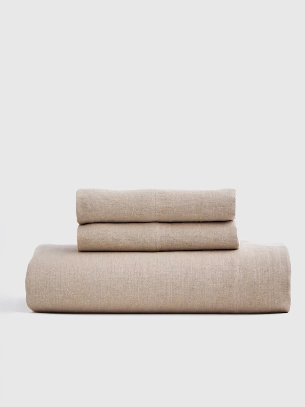 European Linen King Flat Sheet with Pillowcase Set - Toffee - Retail $144